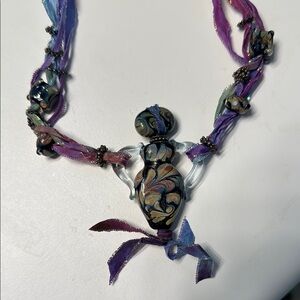 Handcrafted Multicolor Glass Pendant Necklace
